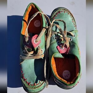 Vibrant Green and Pink Women's Sneakers